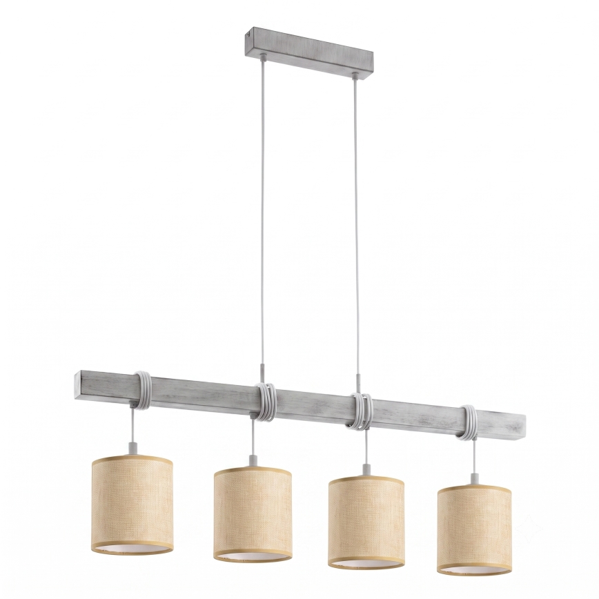 Brilagi - LED zsinóros csillár NUBILA 4xE27/60W/230V szürke/világosbarna