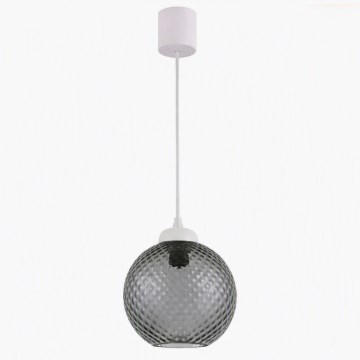 Brilagi - LED zsinóros csillár RETRO GLASS 1xE27/60W/230V átm. 18 cm fehér/füstszürke