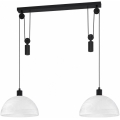 BRILAGI - LED zsinóros csillár RETRO GLASS 2xE27/40W/230V fekete/fehér