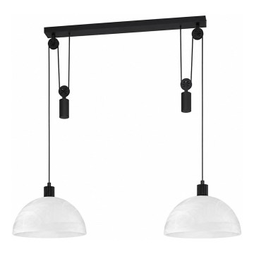 BRILAGI - LED zsinóros csillár RETRO GLASS 2xE27/40W/230V fekete/fehér