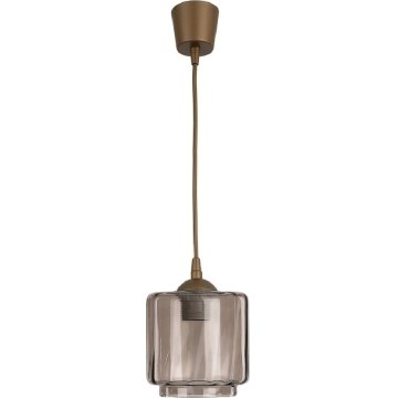 Brilagi - LED zsinóros függőlámpa RETRO GLASS 1xE27/60W/230V átmérő 15 cm barna/füstös bézs