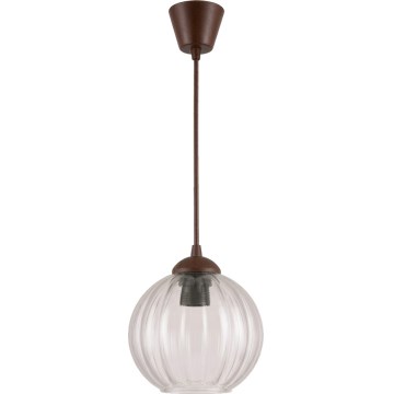 Brilagi - LED zsinóros függőlámpa RETRO GLASS 1xE27/60W/230V Ø 18 cm barna/átlátszó
