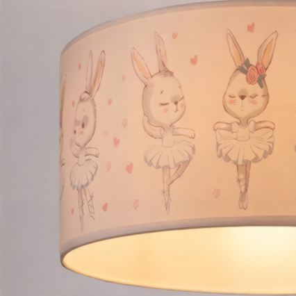Brilagi - LED zsinóros gyerekszoba csillár BOBO 1xE27/10W/230V átm. 35 cm fehér/nyuszik