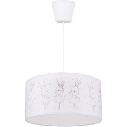 Brilagi - LED zsinóros gyerekszoba csillár BOBO 1xE27/60W/230V átm. 35 cm fehér/nyuszik