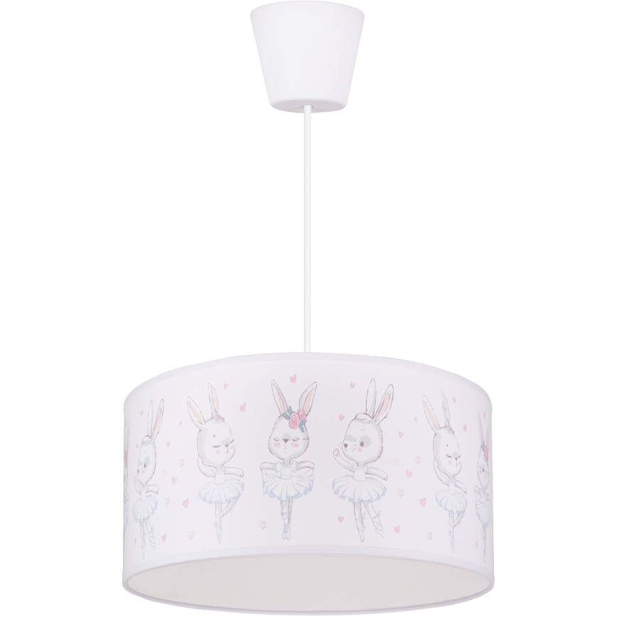 Brilagi - LED zsinóros gyerekszoba csillár BOBO 1xE27/60W/230V átm. 35 cm fehér/nyuszik