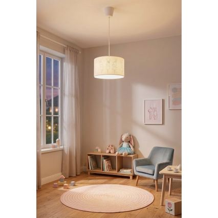 Brilagi - LED zsinóros gyerekszoba csillár BOBO 1xE27/60W/230V átm. 35 cm fehér/nyuszik