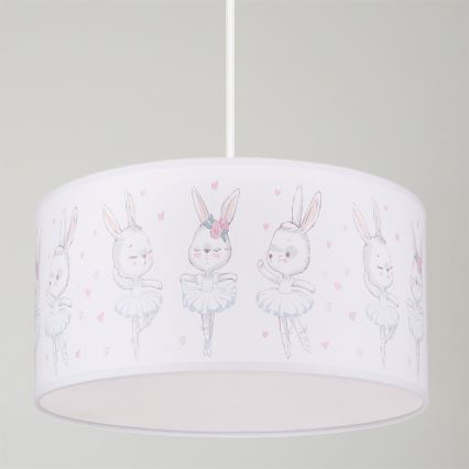 Brilagi - LED zsinóros gyerekszoba csillár BOBO 1xE27/60W/230V átm. 35 cm fehér/nyuszik