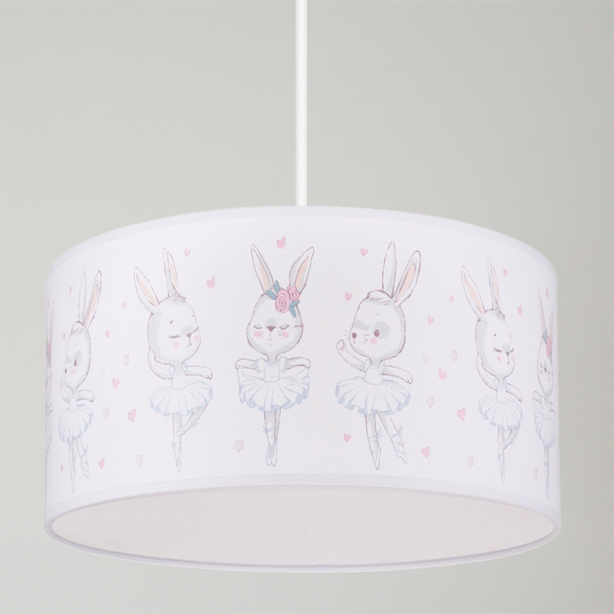 Brilagi - LED zsinóros gyerekszoba csillár BOBO 1xE27/60W/230V átm. 35 cm fehér/nyuszik