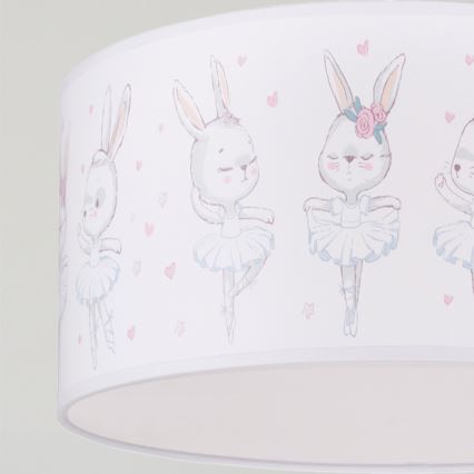Brilagi - LED zsinóros gyerekszoba csillár BOBO 1xE27/60W/230V átm. 35 cm fehér/nyuszik