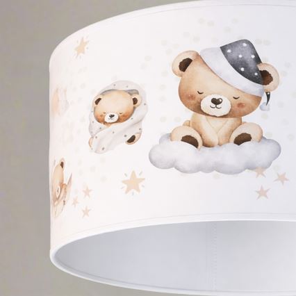 Brilagi - LED zsinóros gyerekszobai csillár BOBO 1xE27/60W/230V átm. 35 cm fehér/mackókkal