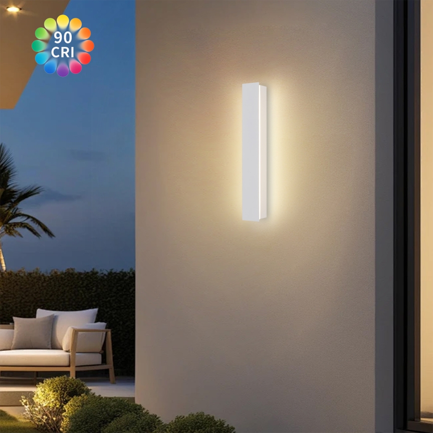 Brilagi - LINEAR LED kültéri fali lámpa, 8W, 230V, 3000K, IP65, 30 cm, fehér, CRI 90