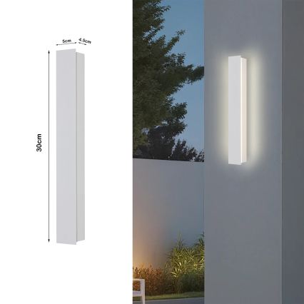 Brilagi - LINEAR LED kültéri fali lámpa, 8W, 230V, 3000K, IP65, 30 cm, fehér, CRI 90