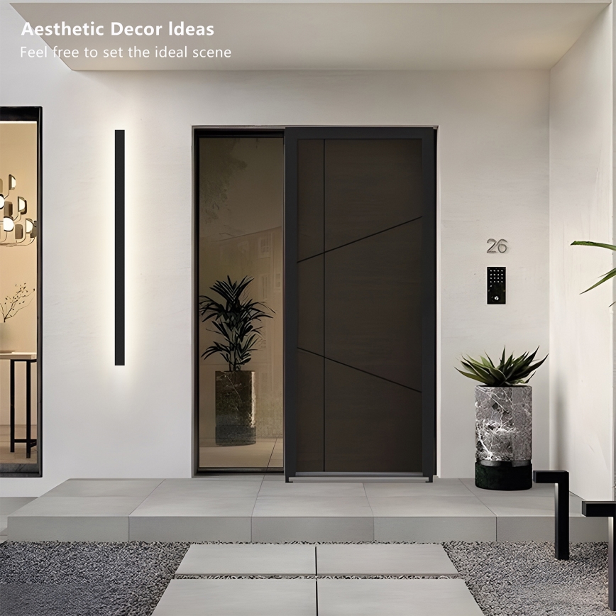 Brilagi - LINEAR LED kültéri fali lámpatest/32W/230V 4000K IP65 140 cm fekete CRI 90