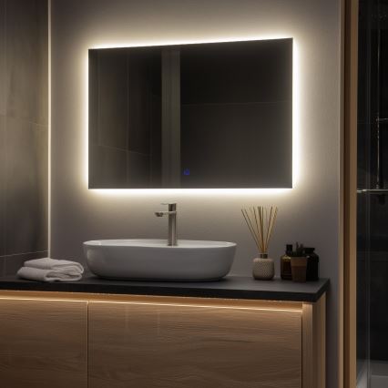 Brilagi - LED fürdőszobai tükör LUCE LED/30W/230V 60x90 cm IP44 CRI 90 fényerőszabályozható + CCT