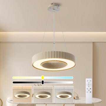 Brilagi - LUMIX LED dimmelhető csillár sodronykábellel, 48 W/230 V, 3000–6000 K, bézs, Ø 50 cm + távirányító