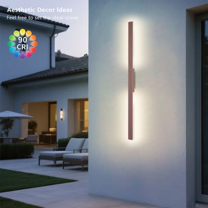 Brilagi - LED kültéri fali lámpatest LUNA LED/24W/230V 3000K IP65 100 cm barna CRI 90