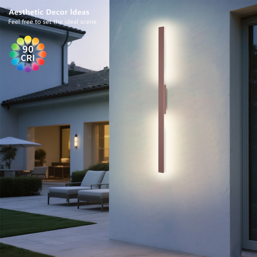 Brilagi - LED kültéri fali lámpatest LUNA LED/24W/230V 3000K IP65 100 cm barna CRI 90