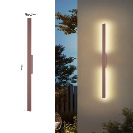 Brilagi - LED kültéri fali lámpatest LUNA LED/24W/230V 3000K IP65 100 cm barna CRI 90