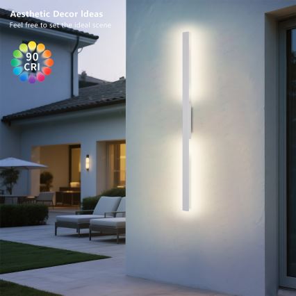 Brilagi - LED kültéri fali lámpa LUNA LED/24W/230V 3000K IP65 100 cm fehér CRI 90