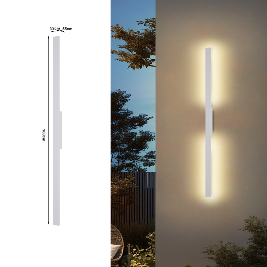 Brilagi - LED kültéri fali lámpa LUNA LED/24W/230V 3000K IP65 100 cm fehér CRI 90