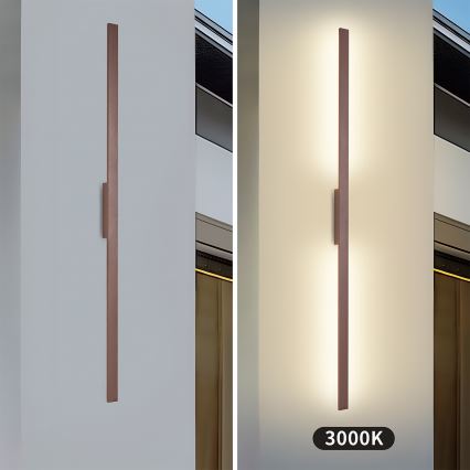 Brilagi - LUNA LED kültéri fali lámpatest, 30W, 230V, 3000K, IP65, 150 cm, barna, CRI 90