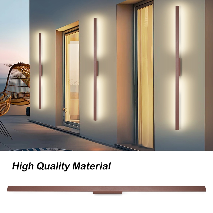Brilagi - LUNA LED kültéri fali lámpatest, 30W, 230V, 3000K, IP65, 150 cm, barna, CRI 90
