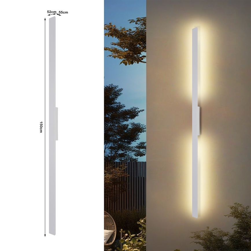 Brilagi - LED kültéri fali lámpatest LUNA LED/30W/230V 3000K IP65 150 cm fehér CRI 90