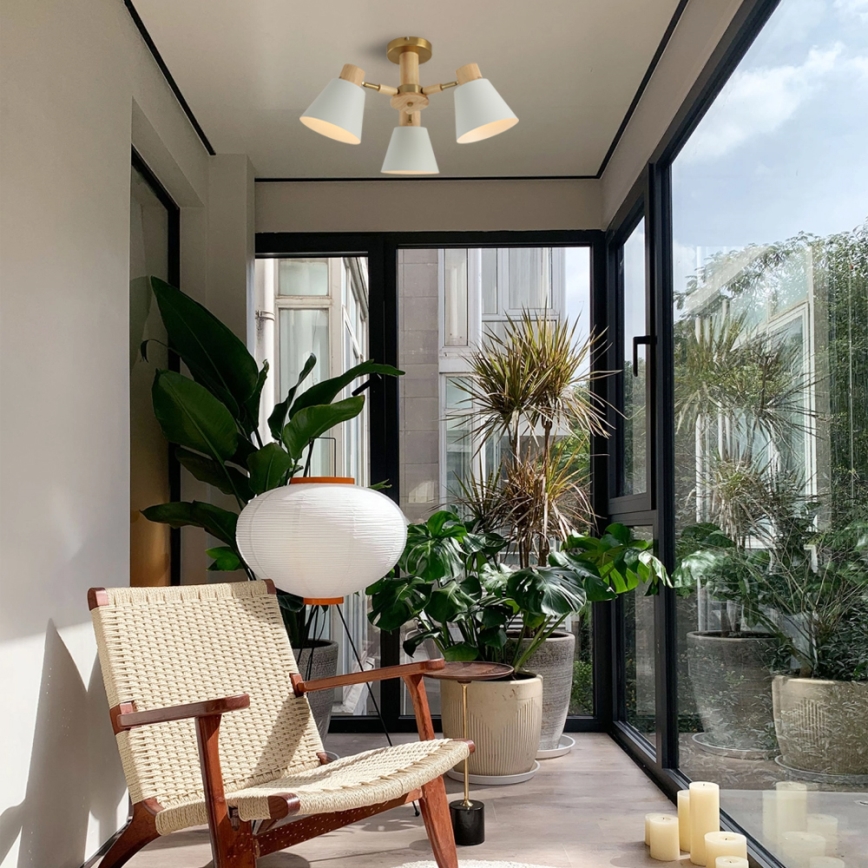 Brilagi - LUND WOOD felületre szerelt csillár 3xE27/40W/230V, átmérő 50 cm, fa kivitel