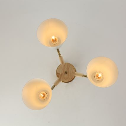 Brilagi - LUND WOOD felületre szerelt csillár 3xE27/40W/230V, átmérő 50 cm, fa kivitel
