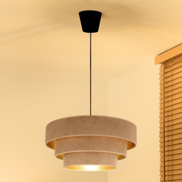 Brilagi - LUNETA függeszték kábellel 1xE27/60W/230V, átm. 40 cm, bézs/arany