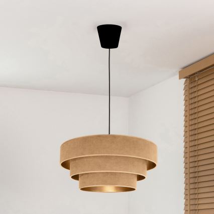 Brilagi - LUNETA függeszték kábellel 1xE27/60W/230V, átm. 40 cm, bézs/arany