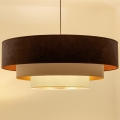 Brilagi - LUNETA kábeles csillár 3xE27/60W/230V Ø 80 cm barna/bézs/krémszínű