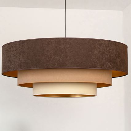 Brilagi - LUNETA kábeles csillár 3xE27/60W/230V Ø 80 cm barna/bézs/krémszínű