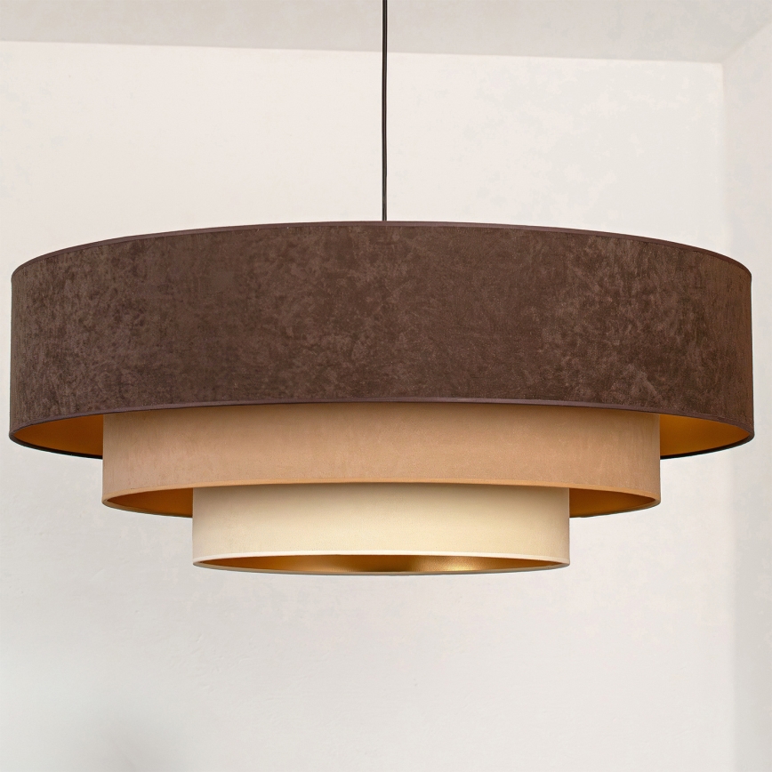 Brilagi - LUNETA kábeles csillár 3xE27/60W/230V Ø 80 cm barna/bézs/krémszínű