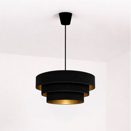 Brilagi - LUNETA kábeles függőlámpa 1xE27/60W/230V, átmérő 40 cm, fekete/arany