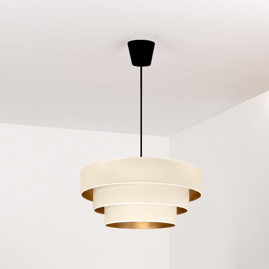 Brilagi - LUNETA kábelre függesztett csillár 1xE27/60W/230V Ø 40 cm krémszínű/arany