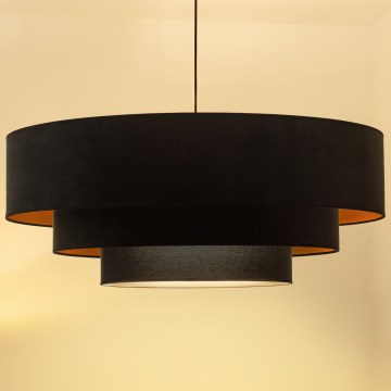 Brilagi - LUNETA zsinóros csillár 3xE27/60W/230V, átm. 80 cm, fekete/arany