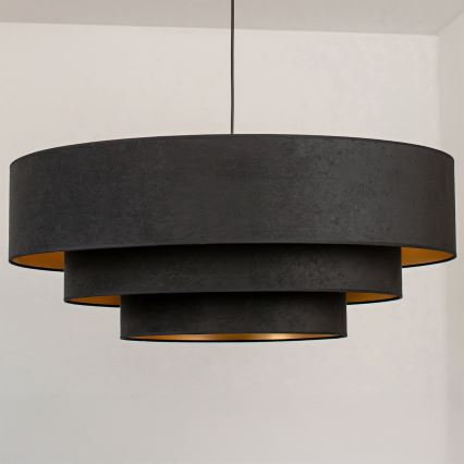 Brilagi - LUNETA zsinóros csillár 3xE27/60W/230V, átm. 80 cm, fekete/arany
