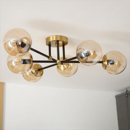 Brilagi - MALIVA aranyszínű felületre szerelhető csillár 6xE14/15W/230V