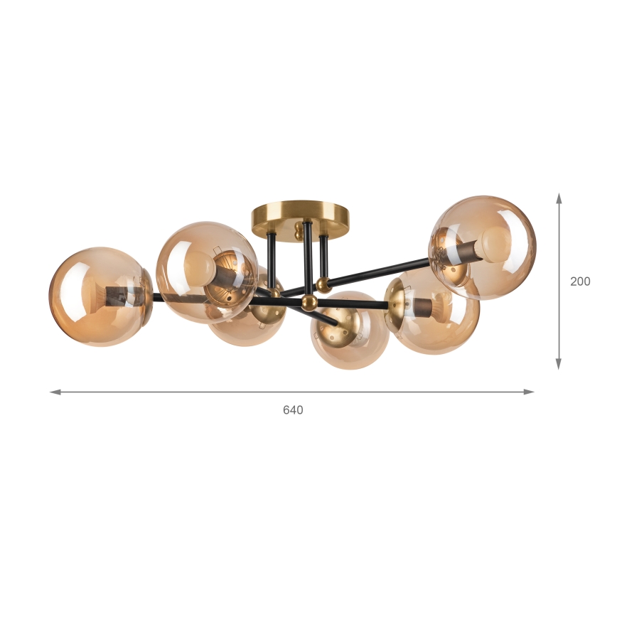 Brilagi - MALIVA aranyszínű felületre szerelhető csillár 6xE14/15W/230V