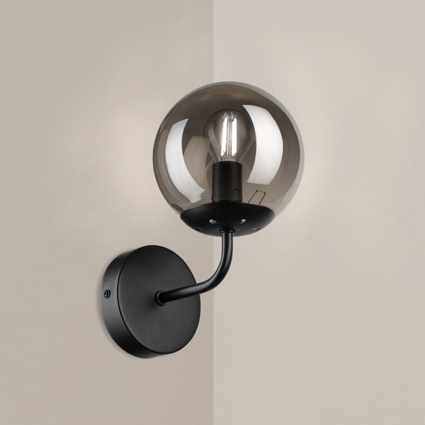 Brilagi - MALIVA fali lámpa 1xE14/15W/230V fekete/füstszínű