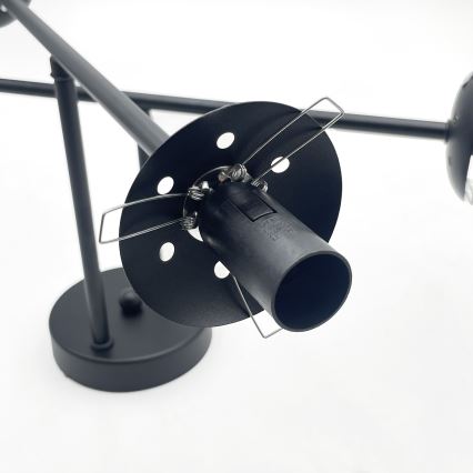 Brilagi - MALIVA felületre szerelhető csillár 4xE14/15W/230V fekete/átlátszó