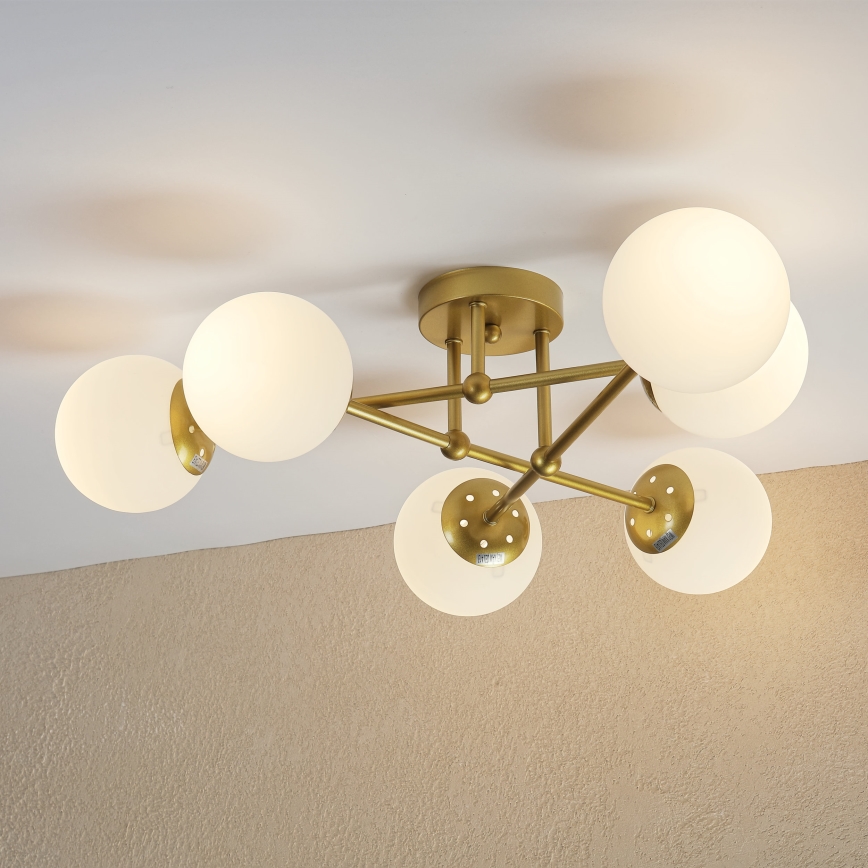 Brilagi - MALIVA felületre szerelt csillár 6xE14/15W/230V arany/fehér