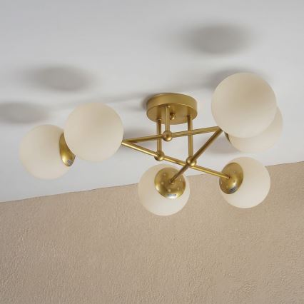 Brilagi - MALIVA felületre szerelt csillár 6xE14/15W/230V arany/fehér