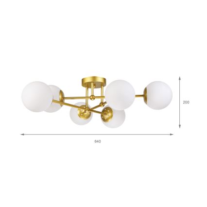 Brilagi - MALIVA felületre szerelt csillár 6xE14/15W/230V arany/fehér