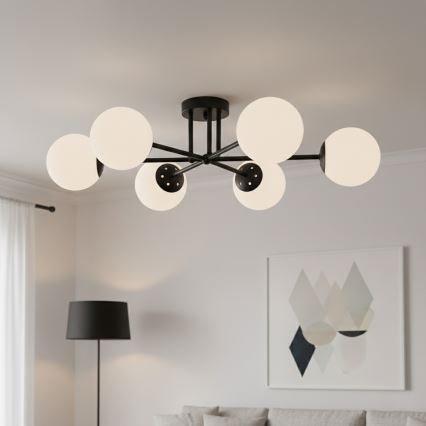 Brilagi - MALIVA felületre szerelt csillár 6xE14/15W/230V fekete/fehér