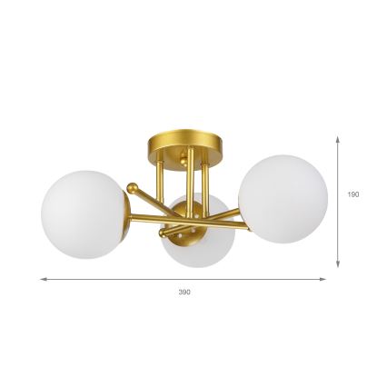 Brilagi - MALIVA plafonra szerelhető csillár 3xE14/15W/230V arany/fehér