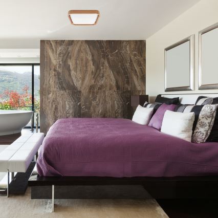 Brilagi - LED dimmelhető mennyezeti lámpa MANAROLA CUBIC LED/24W/230V 45x45 cm 3000-6500K tölgy + távirányítóval