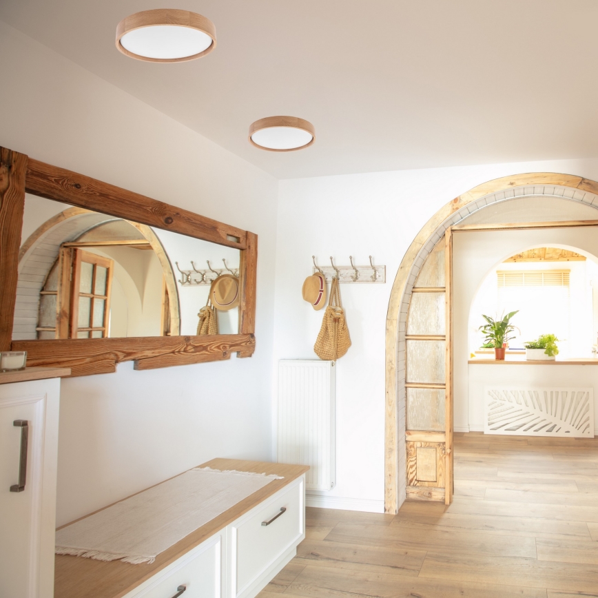 Brilagi - MANAROLA SMART LED/24W/230V 2700-6500K tölgy átmérő 41 cm Wi-Fi-s, távirányítós, dimmelhető mennyezeti lámpa Tuya