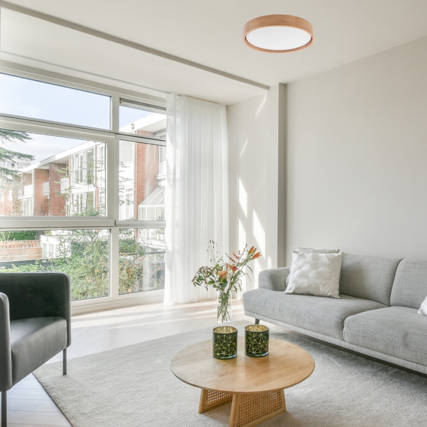 Brilagi - MANAROLA SMART LED/24W/230V 2700-6500K tölgy átmérő 41 cm Wi-Fi-s, távirányítós, dimmelhető mennyezeti lámpa Tuya